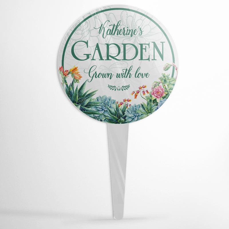 succulent garden sign Succulent Garden Grown With Love - Garden Sign