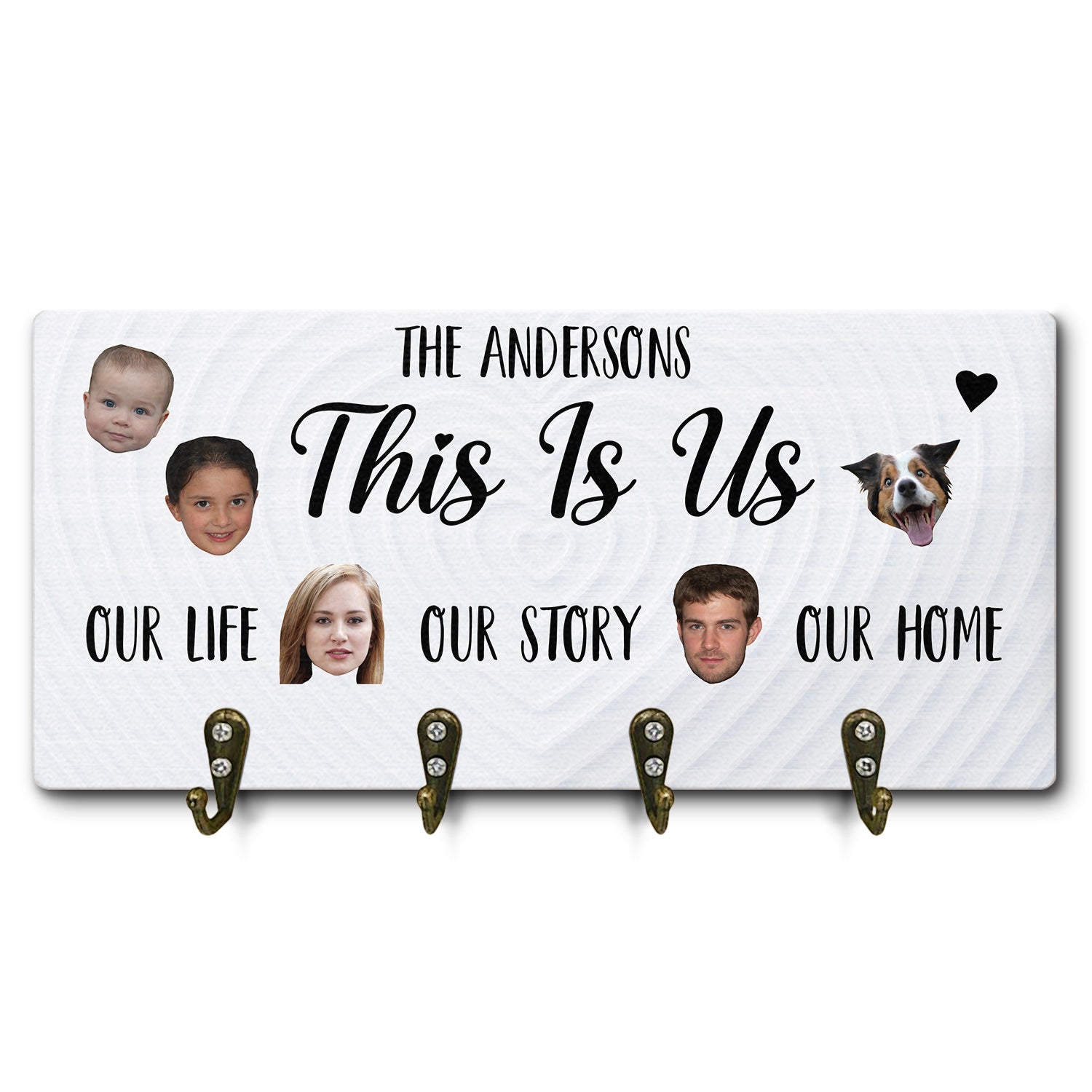 Custom Photo This Is Us - Gift For Couples And Parents - Personalized Custom Wood Key Holder