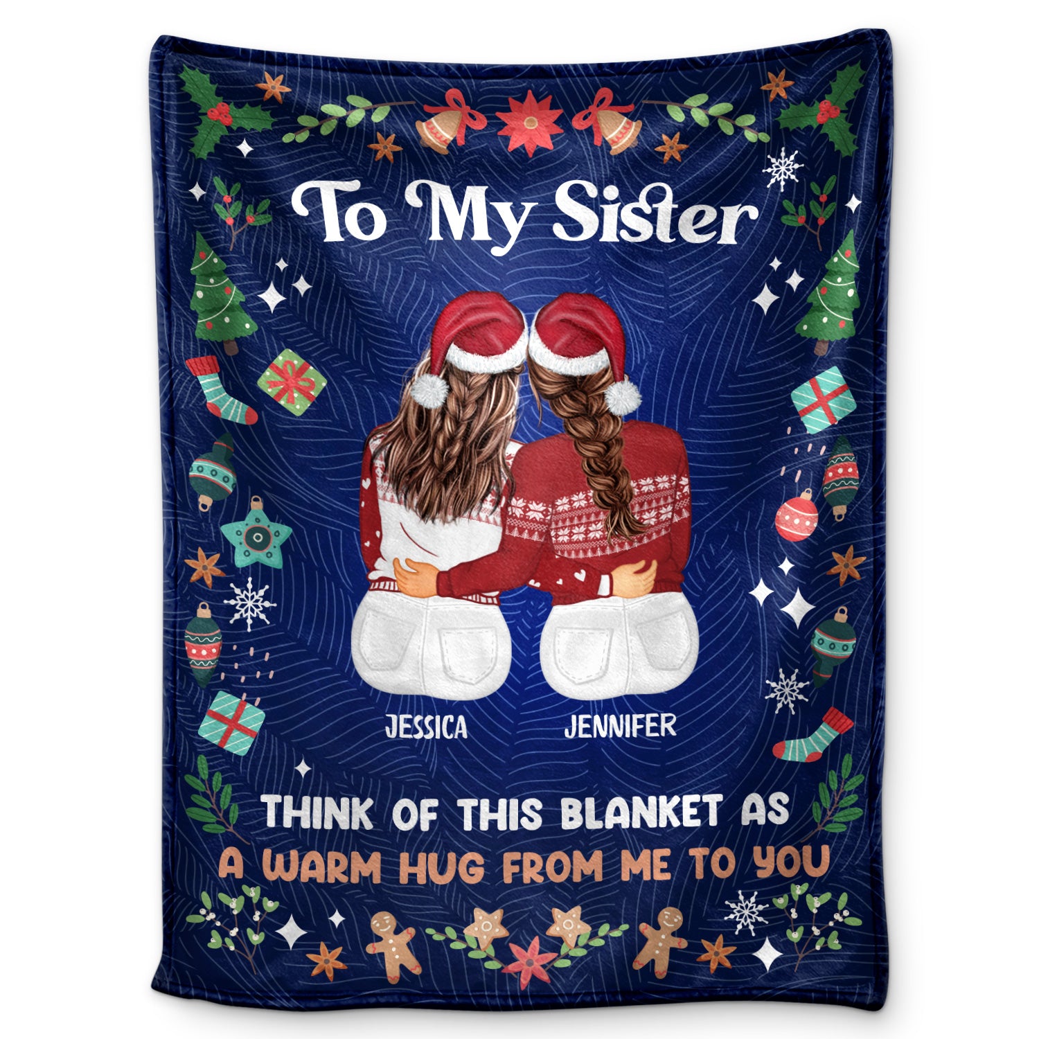 A Warm Hug From Me - Christmas Gift For Sisters And Best Friends - Personalized Fleece Blanket