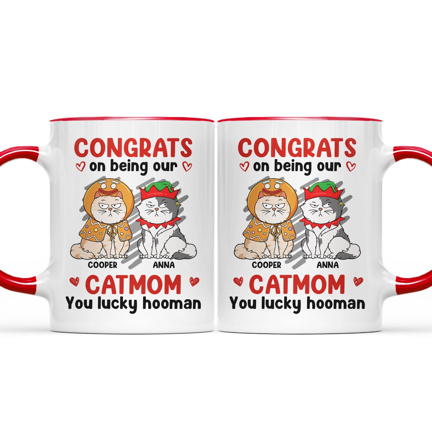 Christmas Congrats On Being Our Cat Mom Cat Dad - Gift For Cat Lovers - Personalized Accent Mug