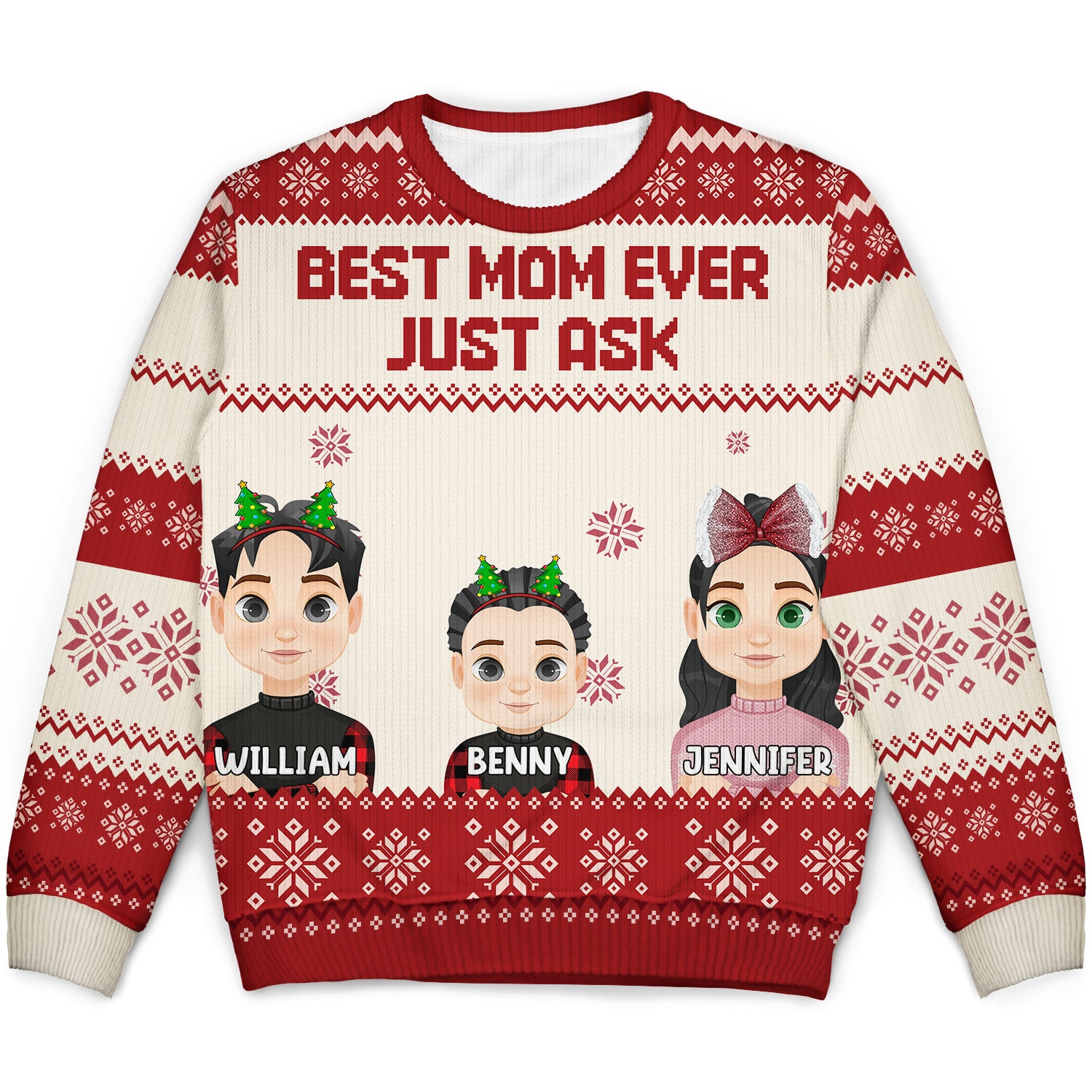 Christmas Best Mom Ever Just Ask - Gift For Mom, Dad, Family - Personalized Unisex Ugly Sweater