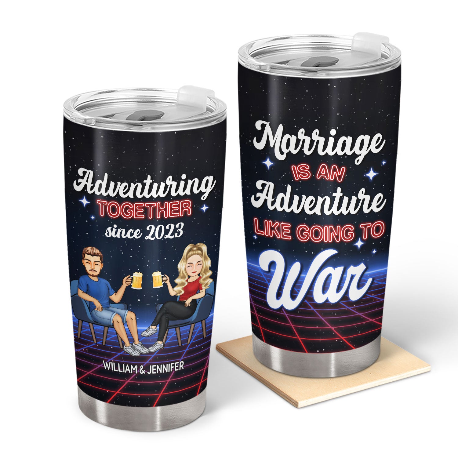 Marriage Is An Adventure - Gift For Couples - Personalized Tumbler