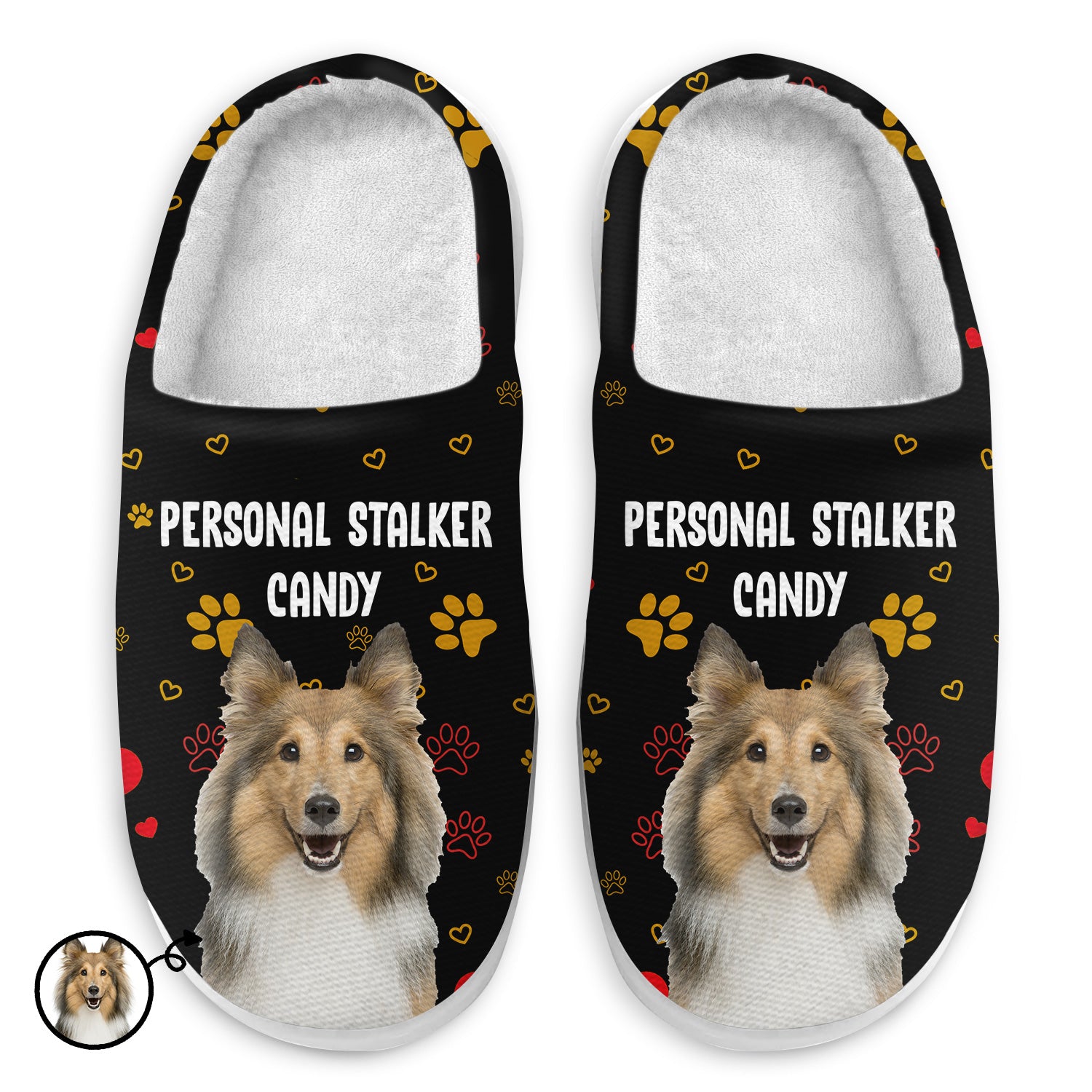 Custom Photo Personal Stalker I Will Follow You - Gift For Pet Lovers - Personalized Fluffy Slippers