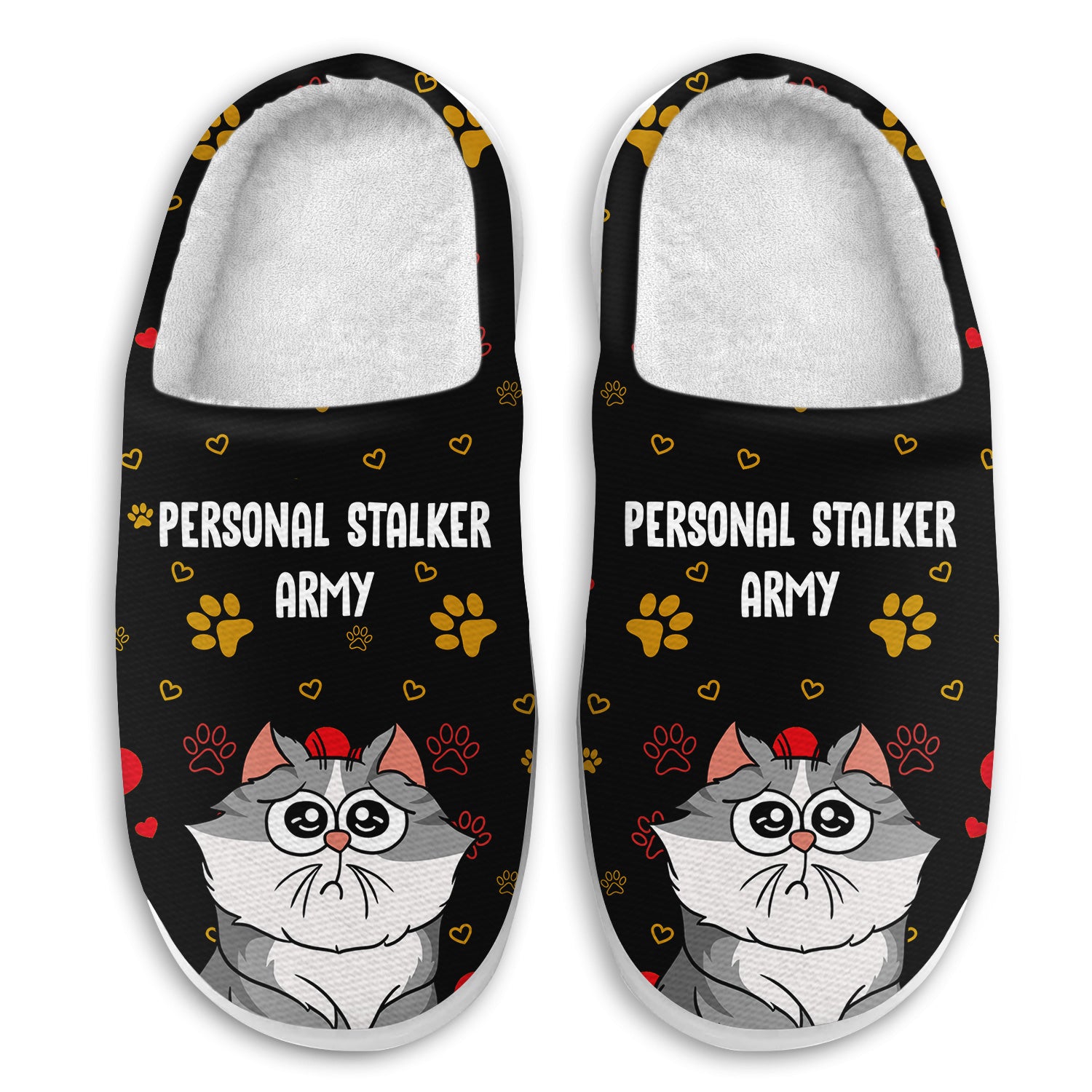 Cartoon Pet Personal Stalker - Gift For Pet Lovers - Personalized Fluffy Slippers