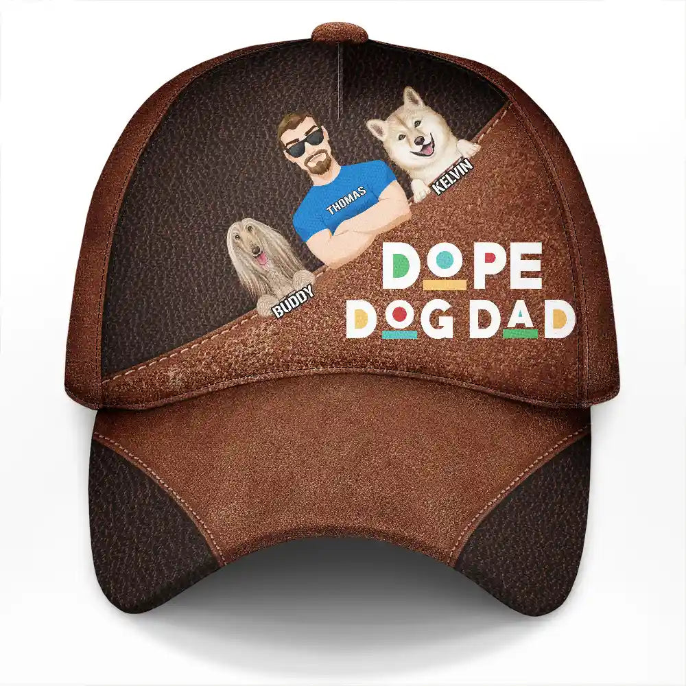 Flat Art Dope Dog Dad - Personalized Classic Cap