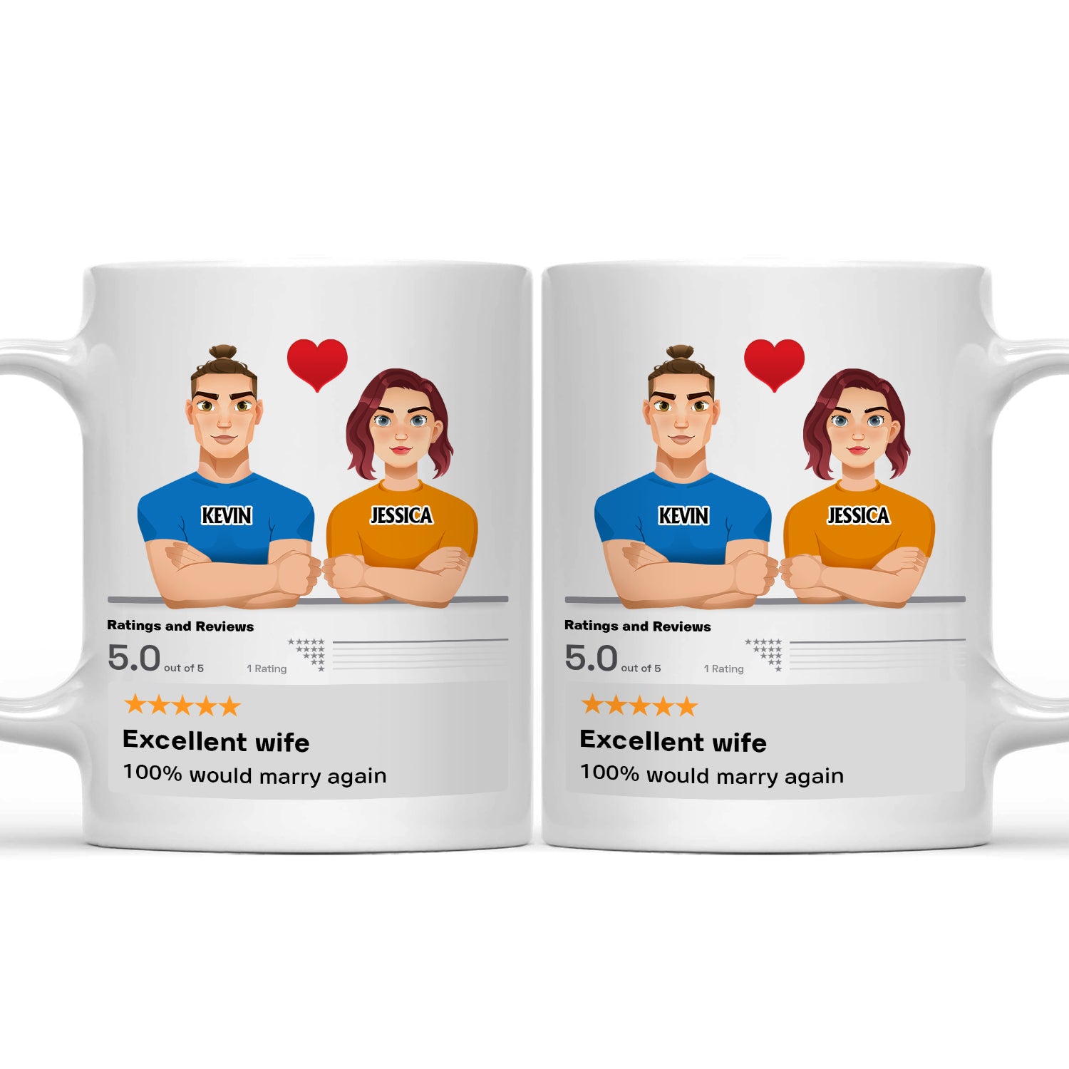 100% Would Marry Again - Gift For Couples - Personalized Mug