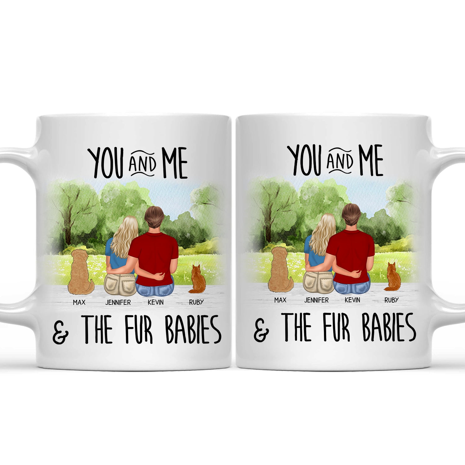 Pet Lovers You Me And The Fur Babies - Gift For Couples - Personalized Mug