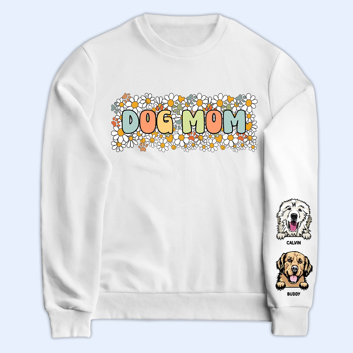Heart On Her Sleeve - Gift For Dog Mom - Personalized Sweatshirt With Sleeve Imprint