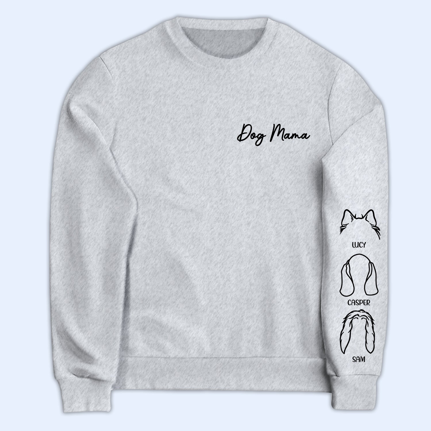 Dog Mama - Gift For Pet Lovers - Personalized Sweatshirt With Sleeve Imprint
