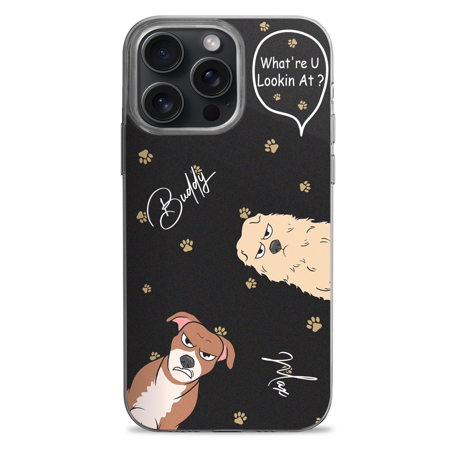 What Are You Looking At - Gift For Pet Lovers - Personalized Clear Phone Case