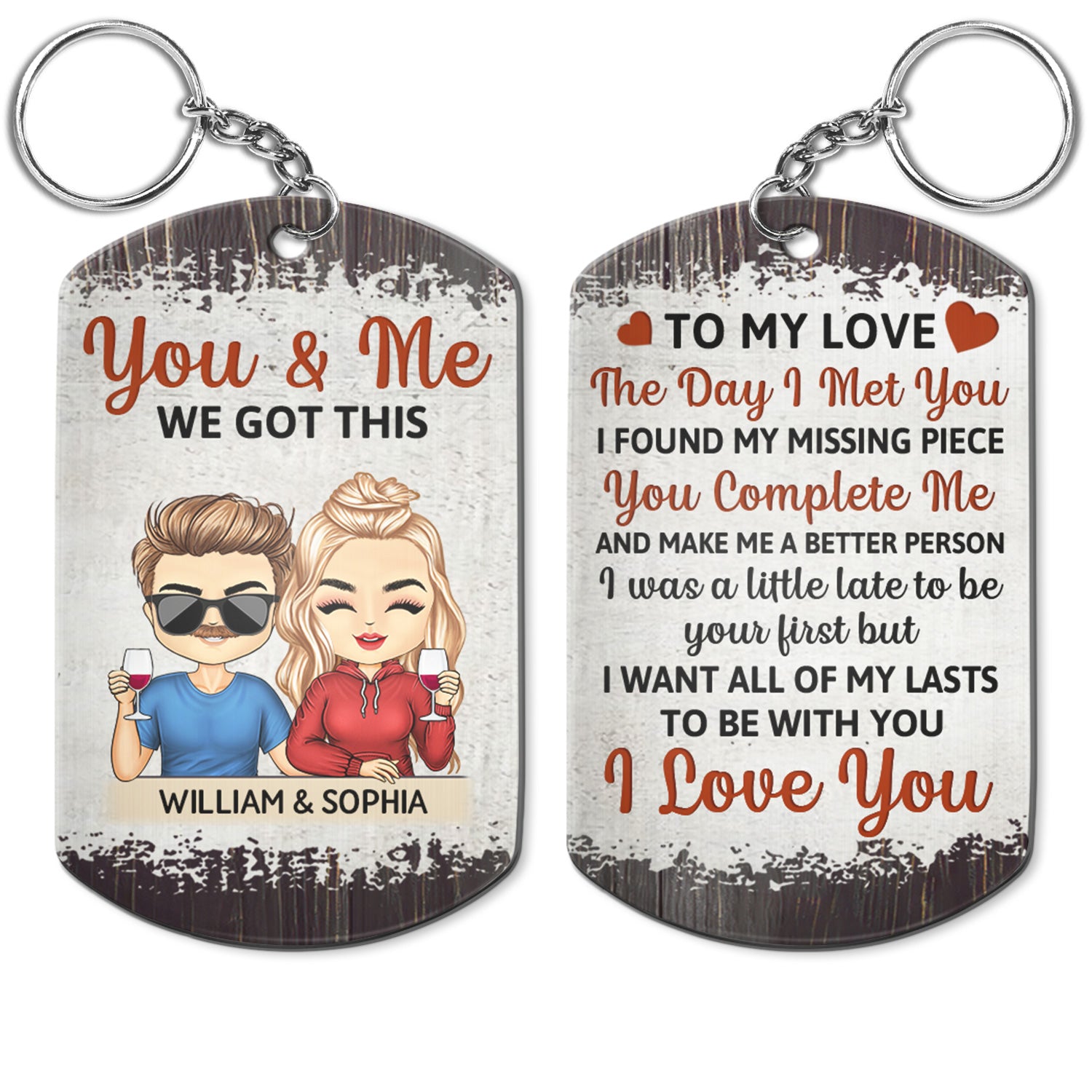 The Day I Met You - Anniversary, Loving Gifts For Couples, Husband, Wife - Personalized Aluminum Keychain