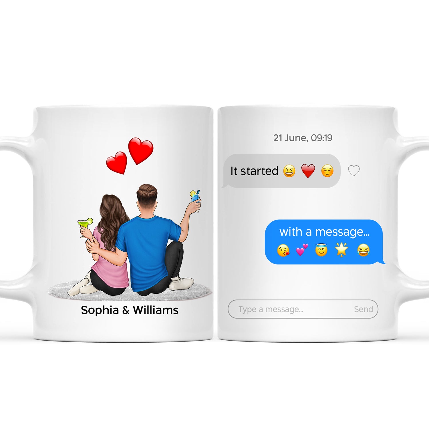It Started With A Message - Anniversary, Loving Gift For Spouse, Couples, Husband, Wife - Personalized Mug
