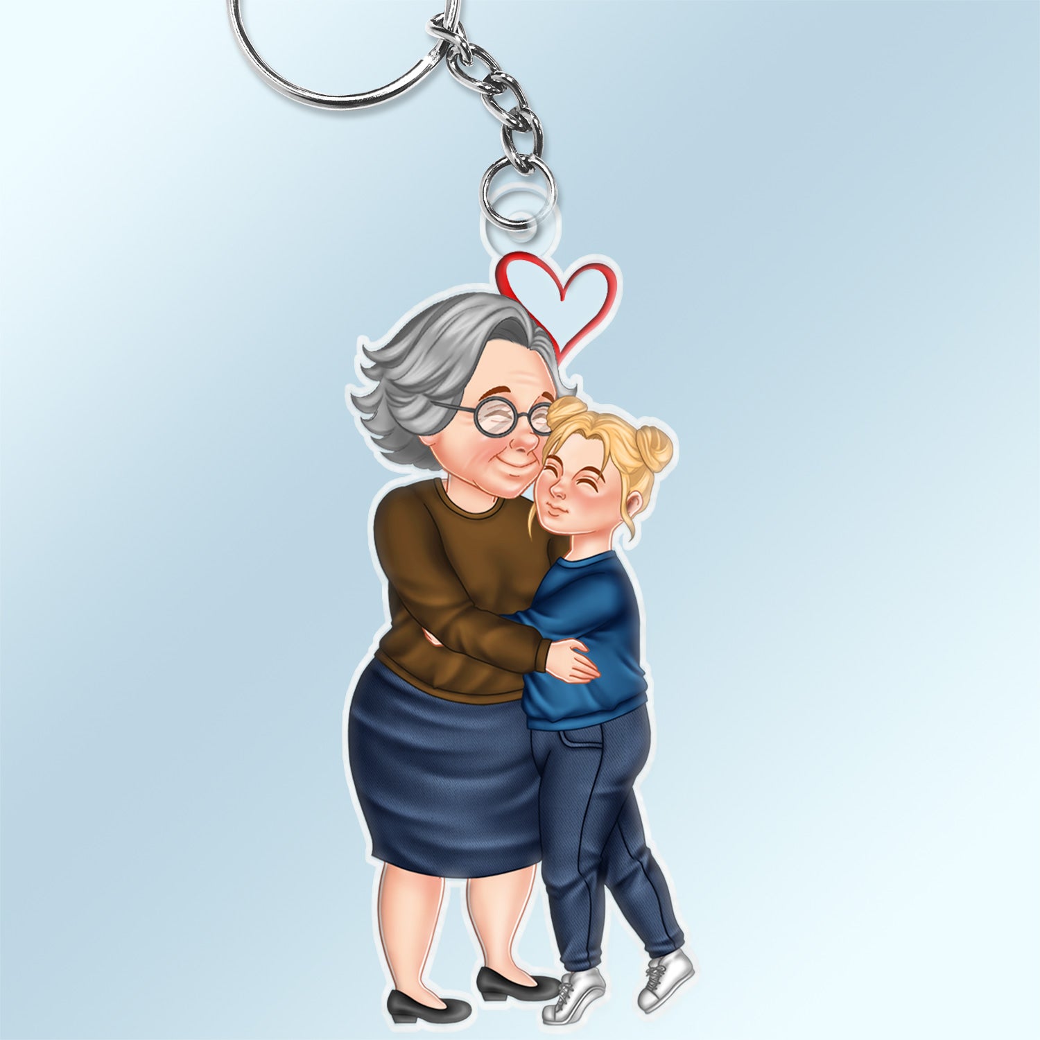Arm In Arm Hugging - Loving Gift For Mom, Mother, Nana, Grandma - Personalized Cutout Acrylic Keychain