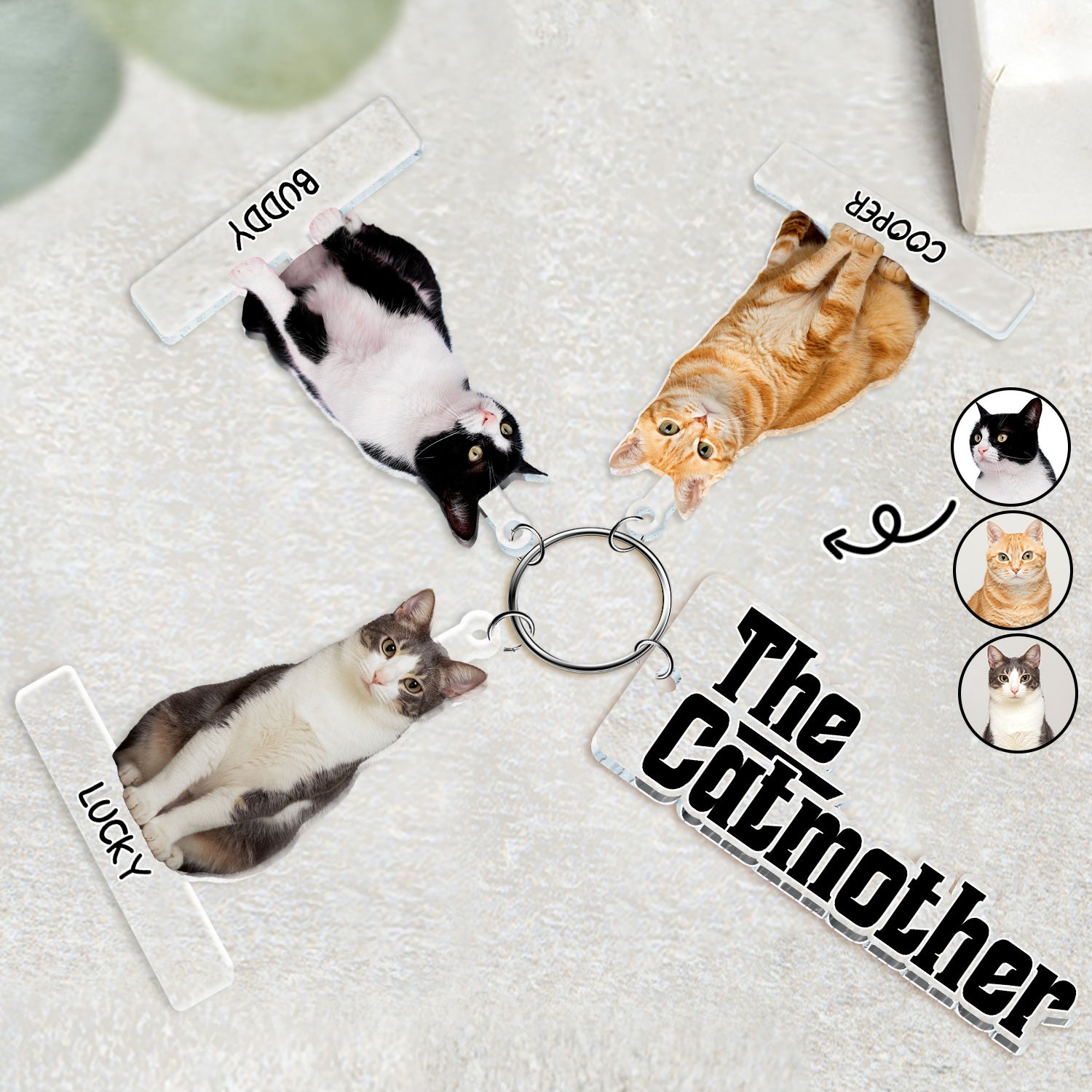 Custom Photo The Cat Dog Mother Father - Gift For Pet Lovers - Personalized Acrylic Tag Keychain