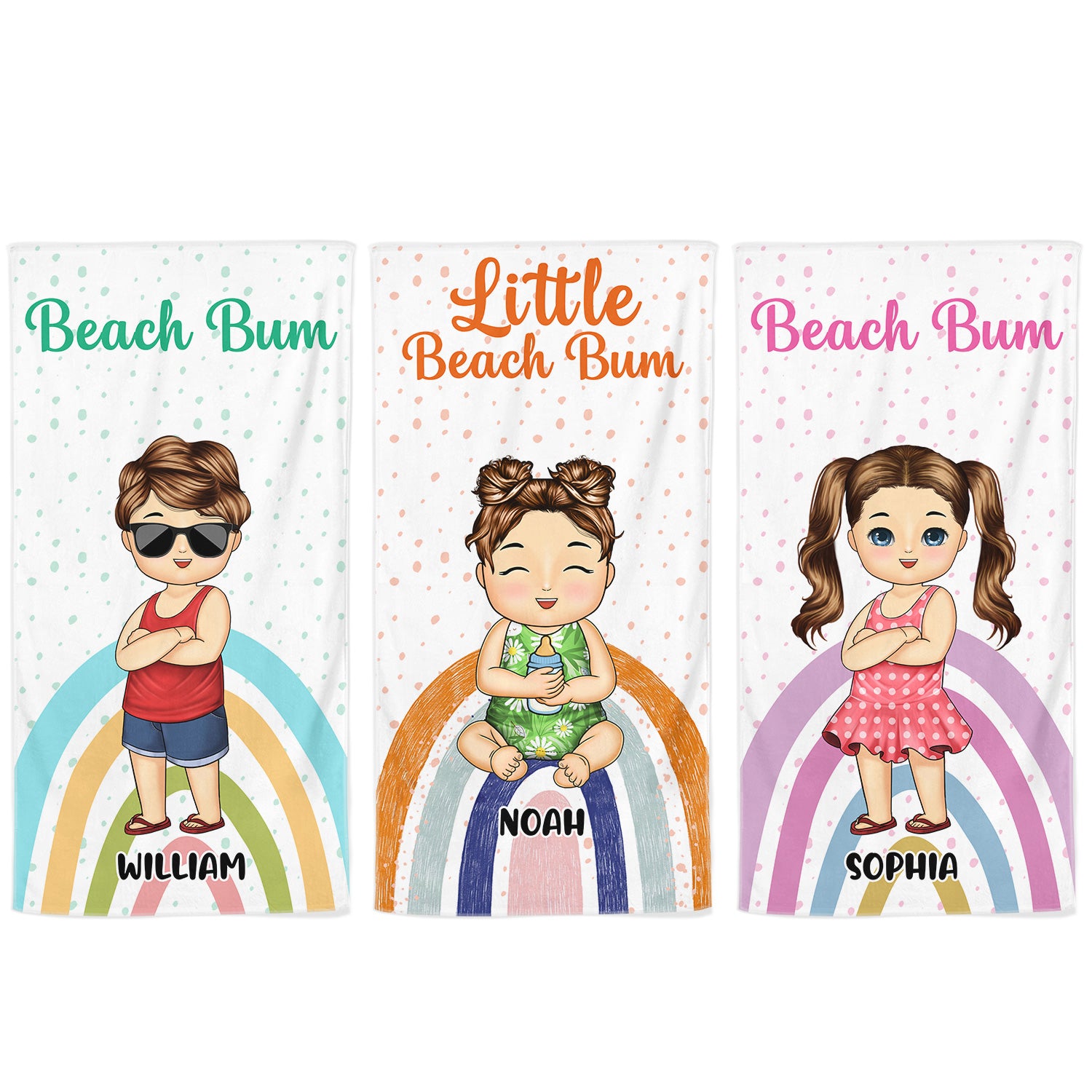 Little Beach Bum - Summer, Vacation, Beach Funny Gift For Kids - Personalized Beach Towel