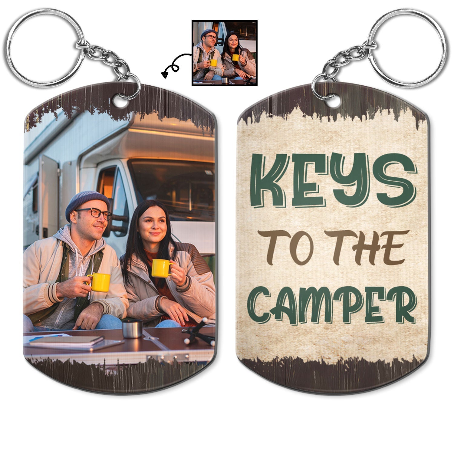 Custom Photo Keys To The Camper - Anniversary, Loving Gifts For Couples Husband Wife Camping Lovers Personalized Acrylic Keychain P285062
