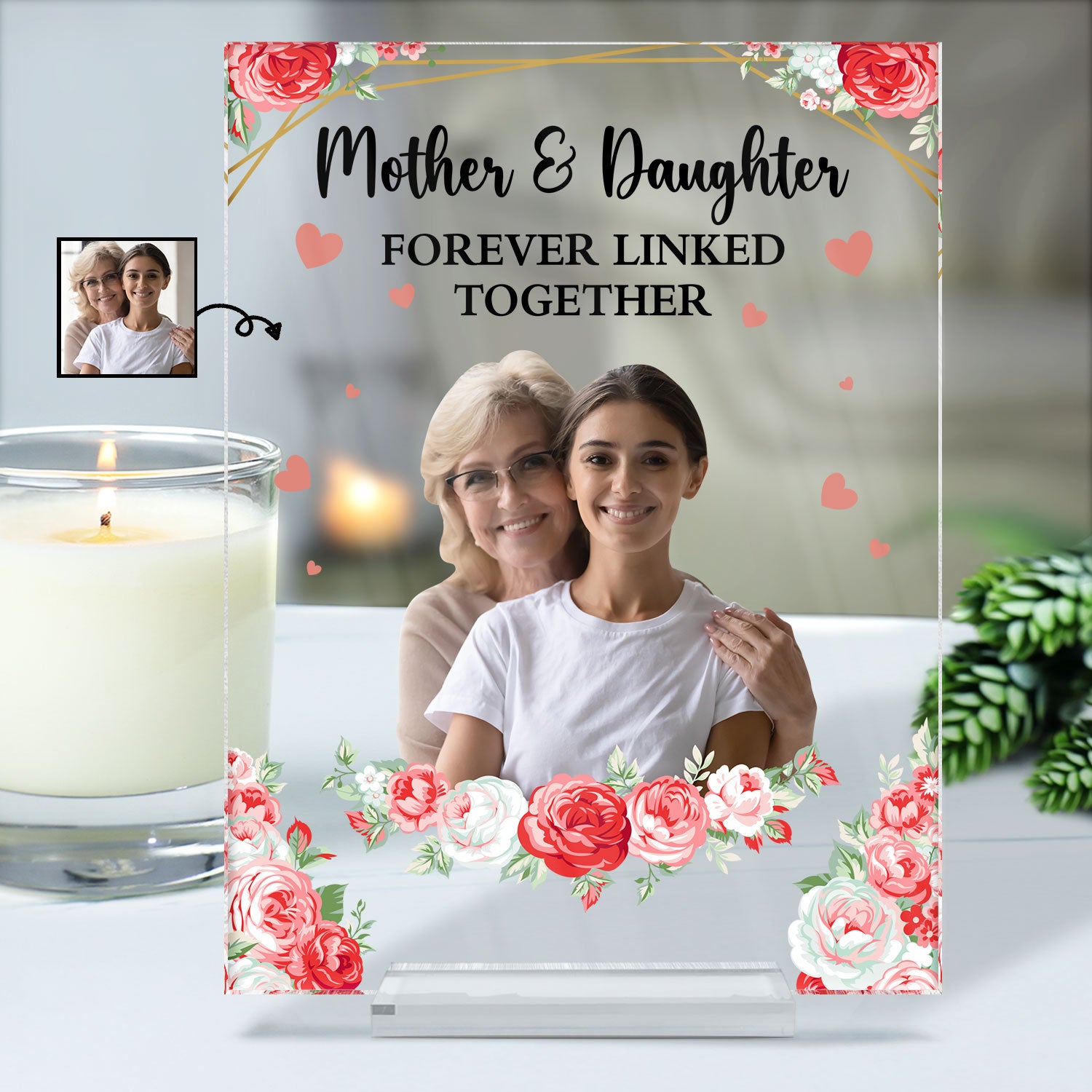 Custom Photo Mother And Children Forever Link - Loving Gift For Mom, Grandma, Nana - Personalized Vertical Rectangle Acrylic Plaque