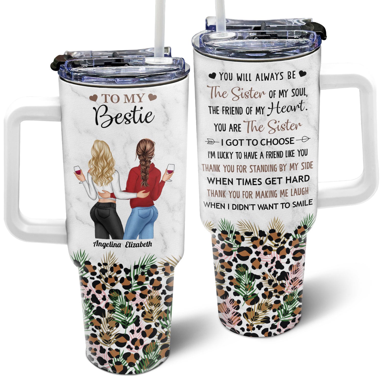Thank You For Standing By Me - Loving, Birthday Gift For Best Friends, Bestie, BFF - Personalized 40oz Tumbler With Straw