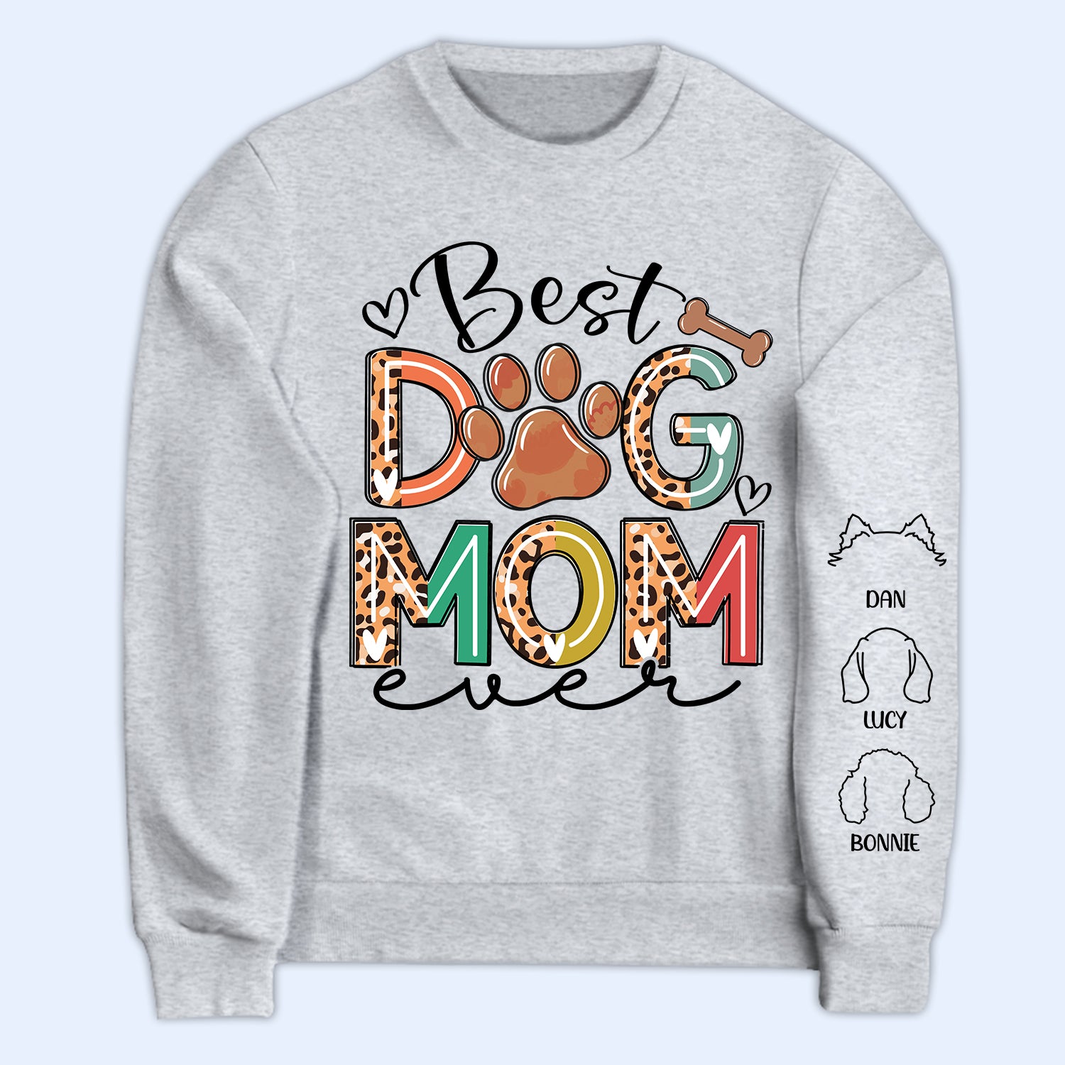 Best Dog Mom - Gift For Mothers, Pet Lovers - Personalized Sweatshirt With Sleeve Imprint