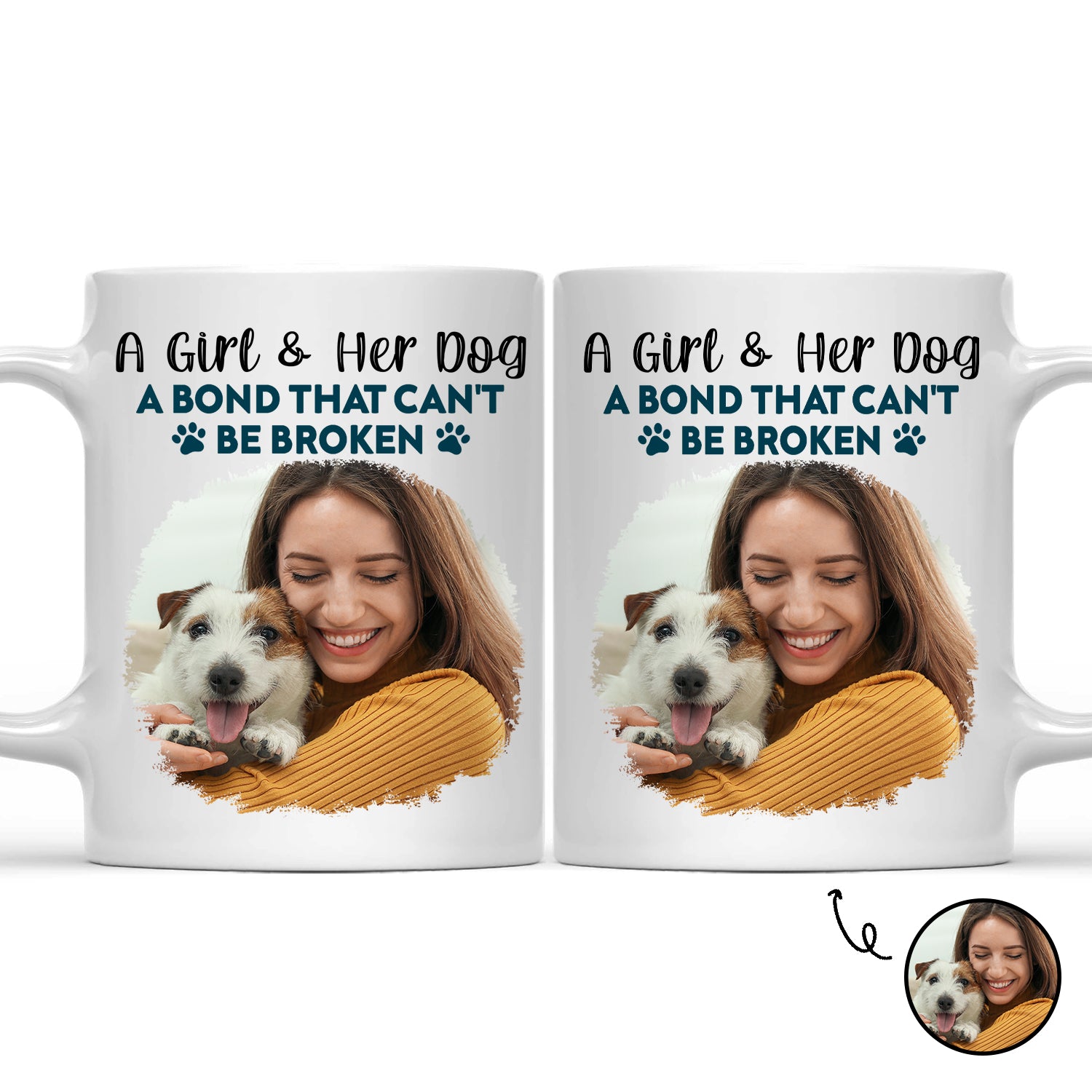 Custom Photo A Bond That Can't Be Broken - Gift For Dog Lovers, Dog Mom, Dog Dad - Personalized Mug