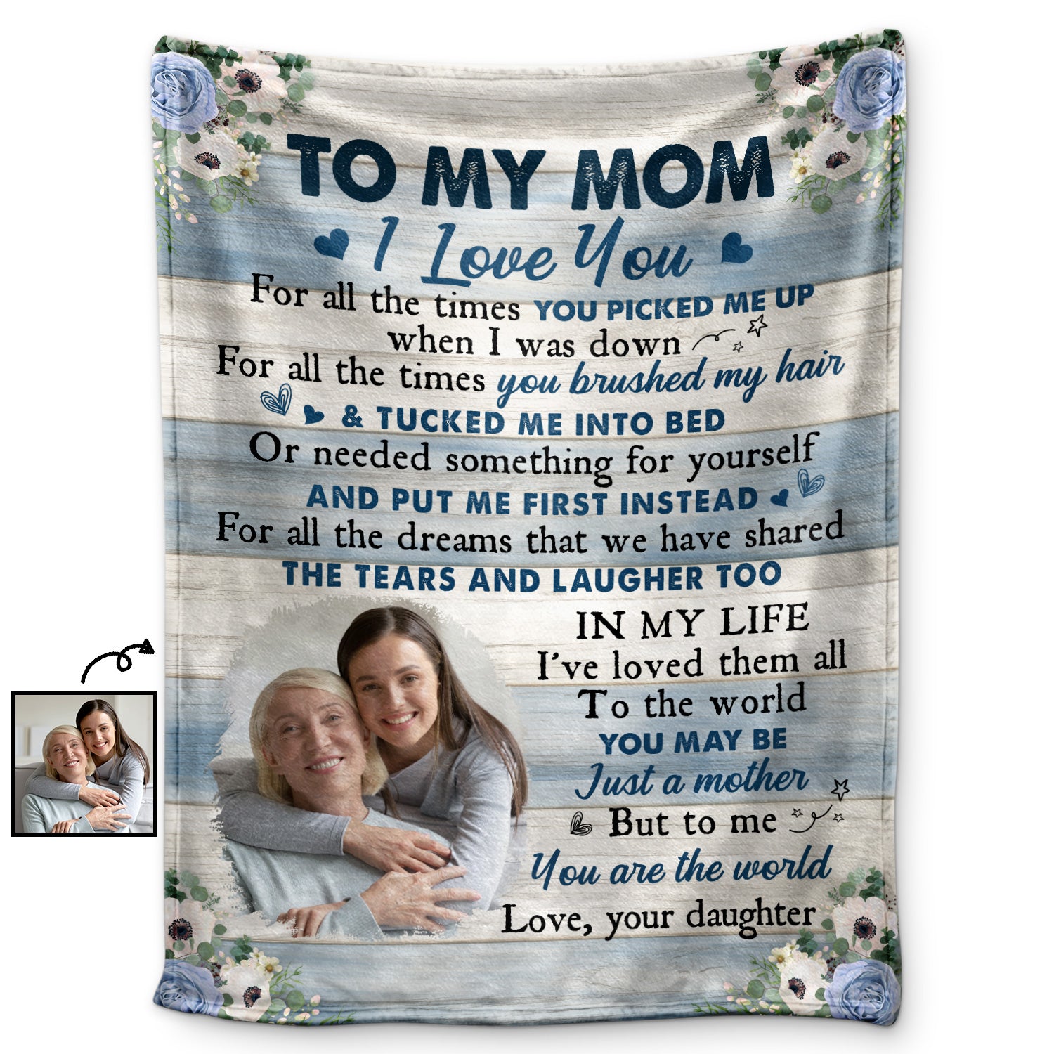 Custom Photo I Love You For All The Times - Gift For Mom, Mother, Grandma - Personalized Fleece Blanket, Sherpa Blanket