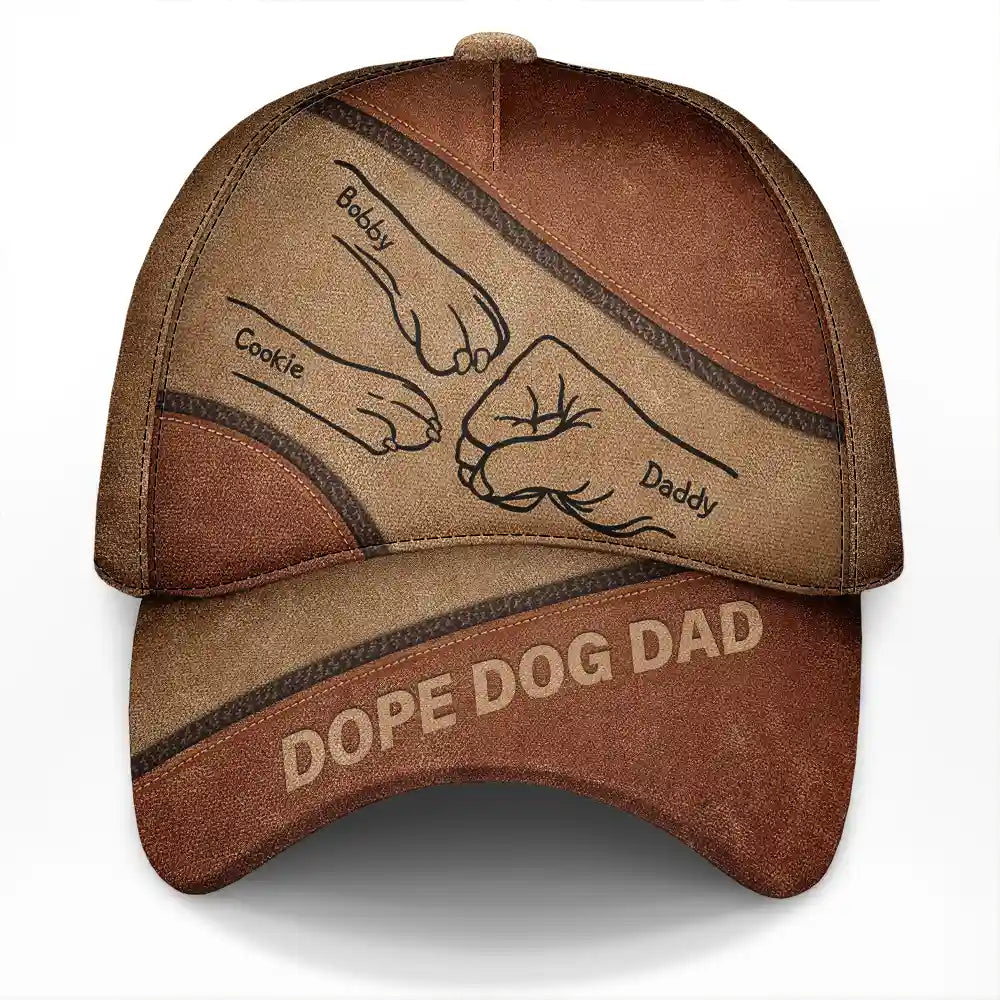 Dope Dog Dad Hand Paw Sketch - Personalized Classic Cap