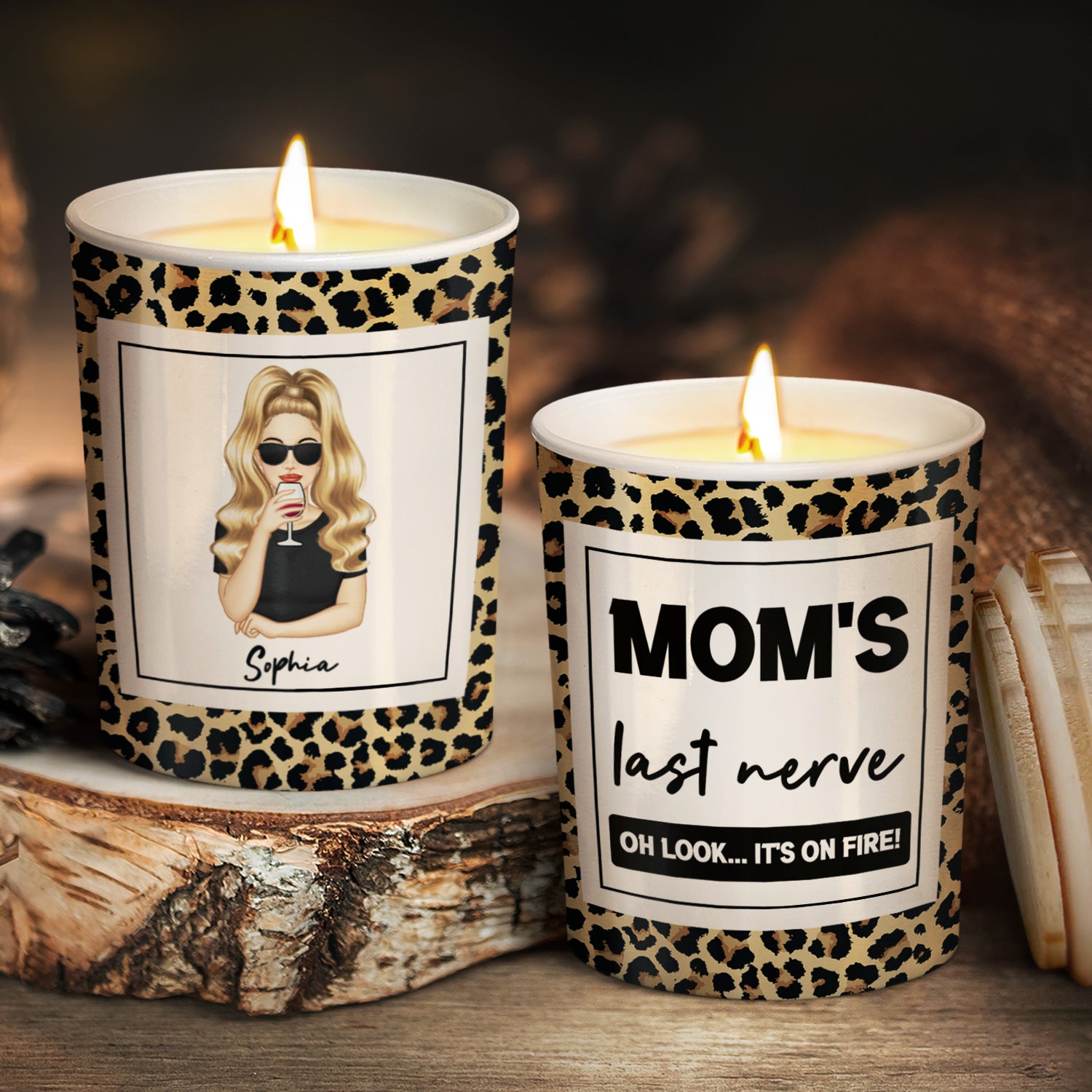 Mom's Last Nerve - Gift For Mother - Personalized Scented Candle With Wooden Lid