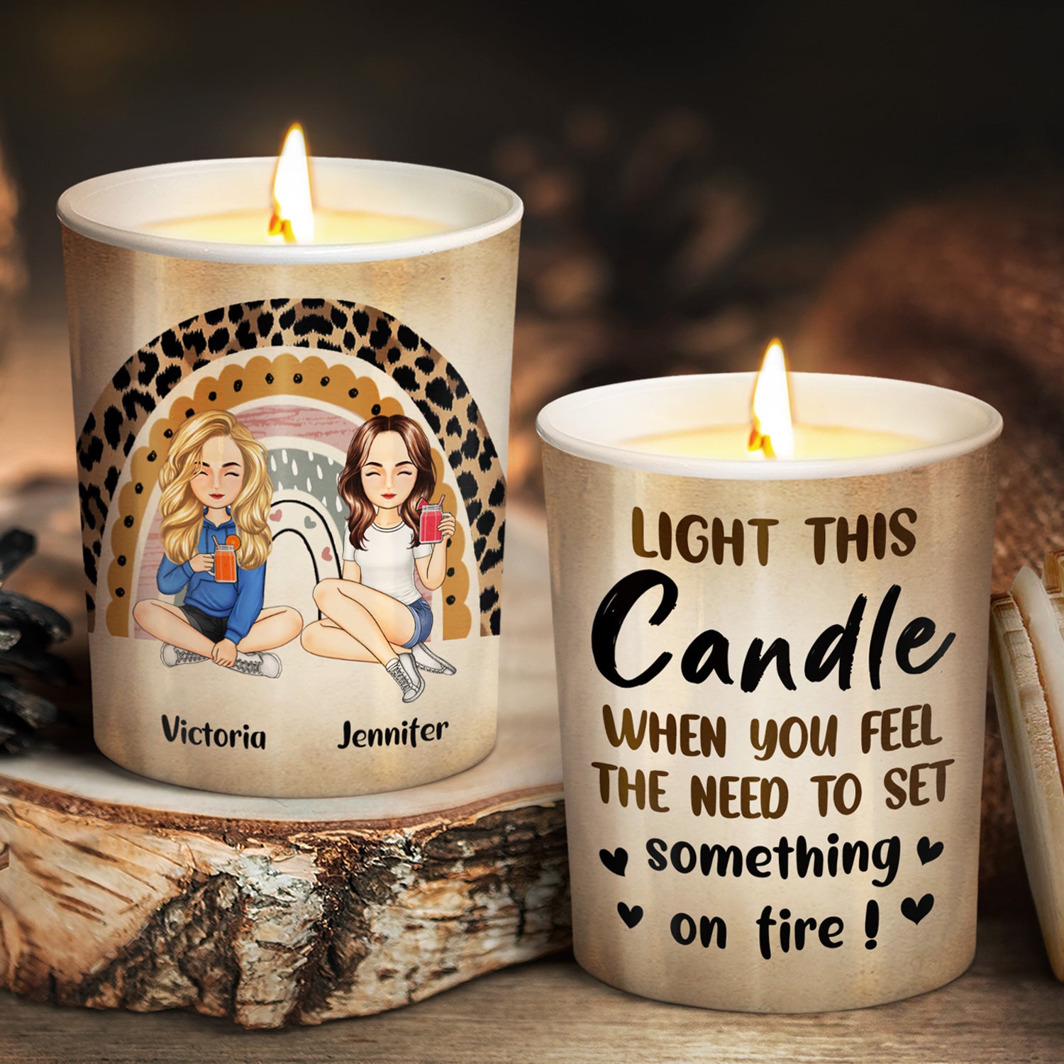 Bestie Sister Light This Candle - Gift For Bestie, Sister - Personalized Scented Candle With Wooden Lid