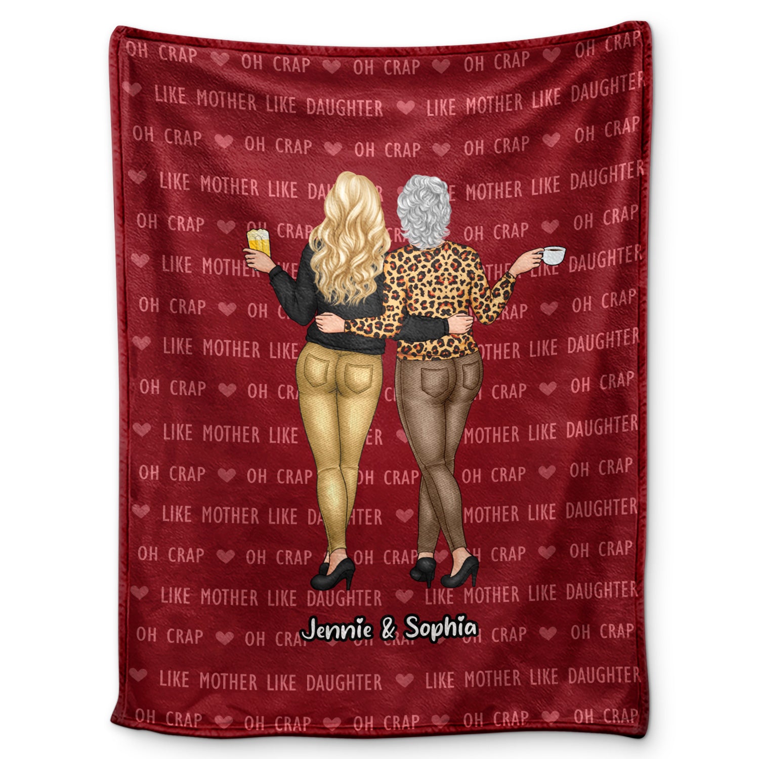 Like Mother Like Daughter - Gift For Mother And Daughter - Personalized Fleece Blanket, Sherpa Blanket