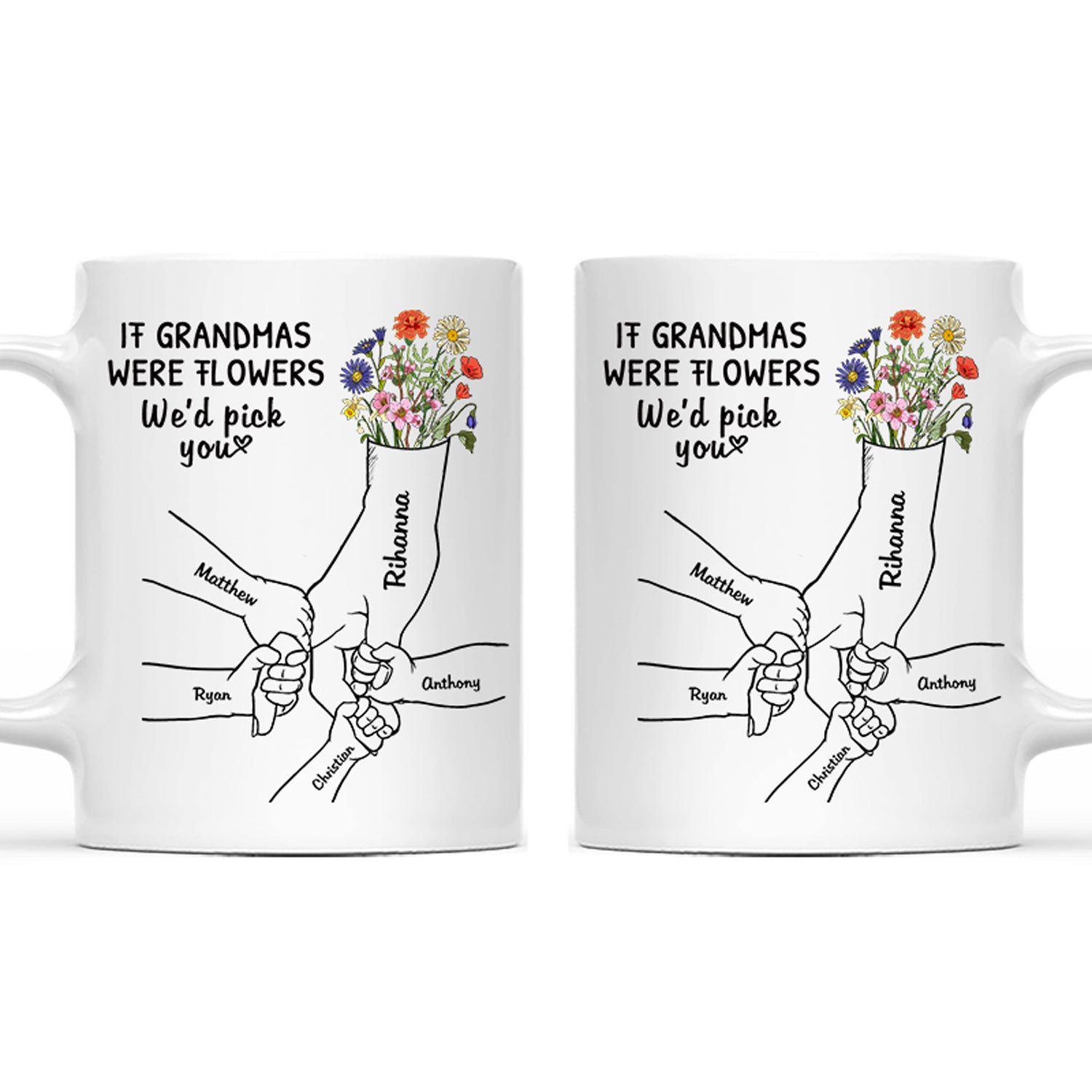 If Grandmas Were Flowers - Gift For Grandma - Personalized Mug