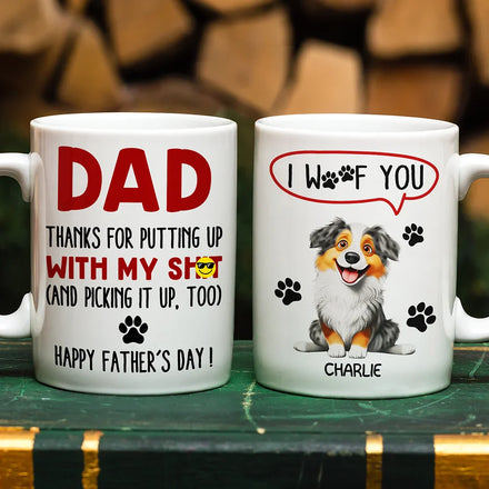 Merci d'avoir ramassé mes crottes - Mug personnalisé imprimé effet gonflé 3D