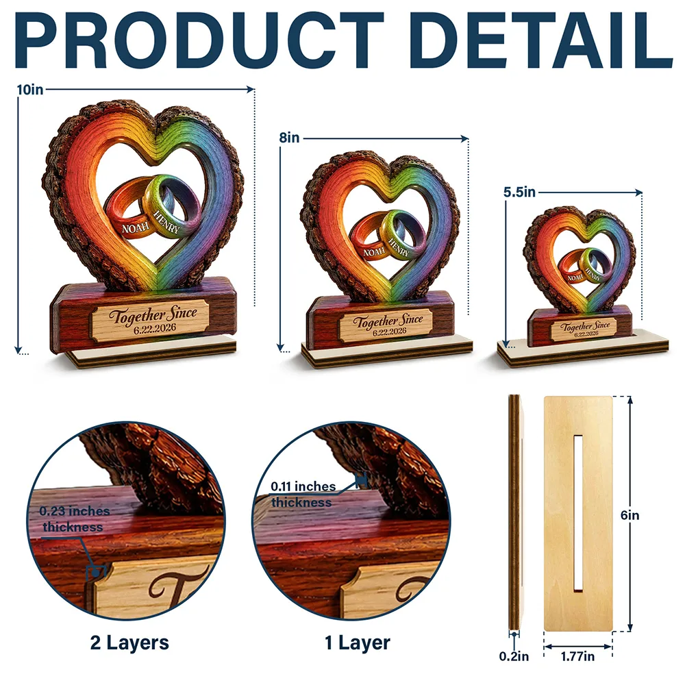 Gift For Couples, Wedding Anniversary, Romantic, Icon - Together Forever Couple Anniversary - Personalized Custom Shaped Wooden Plaque