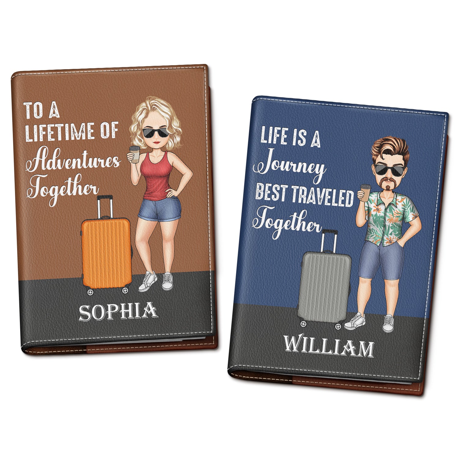 To A Lifetime Of Adventures Together Traveling Couple - Anniversary, Vacation, Funny Gift For Couples, Family, Husband, Wife - Personalized Custom Passport Cover, Passport Holder
