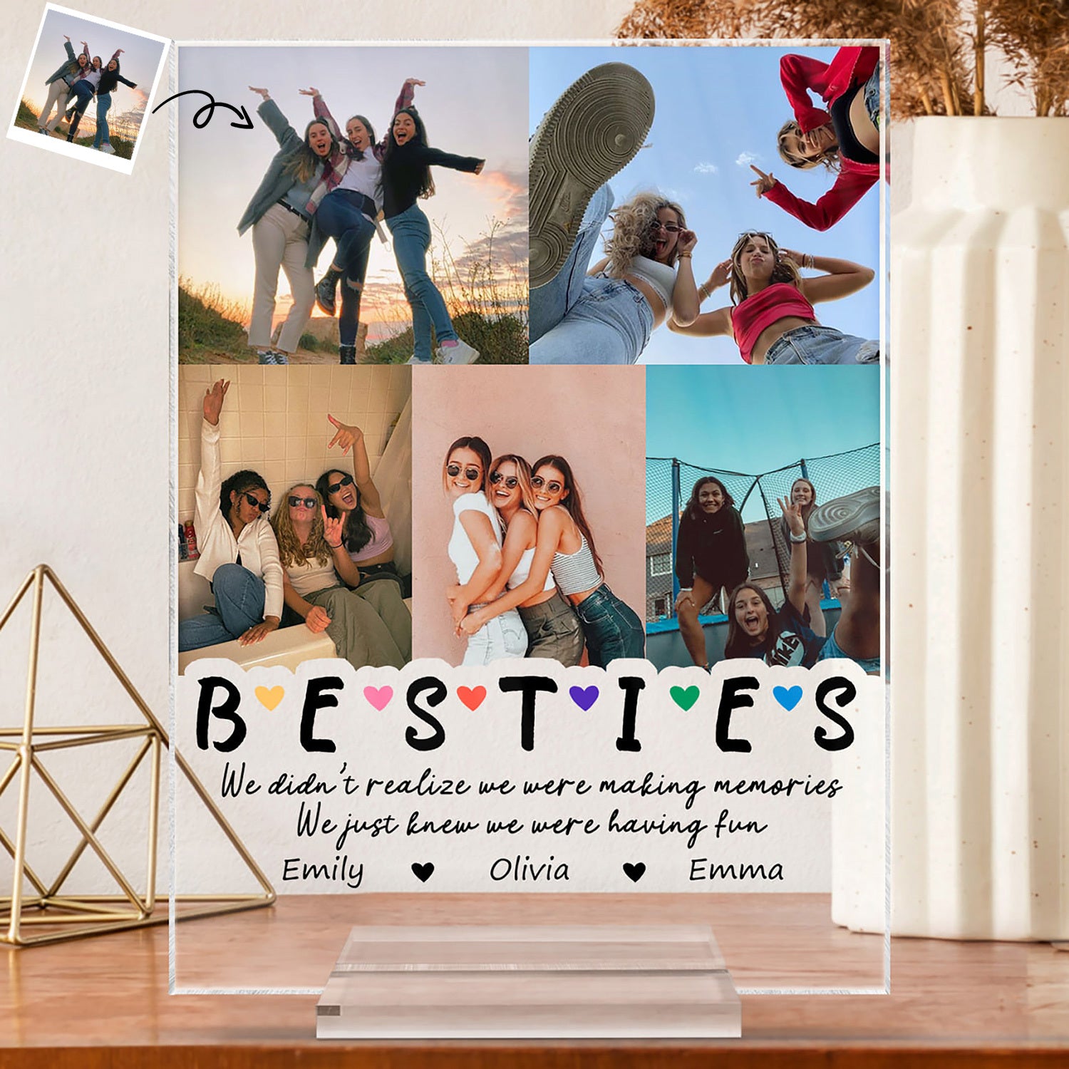 Custom Photo We Were Having Fun - Gift For Bestie - Personalized Vertical Rectangle Acrylic Plaque