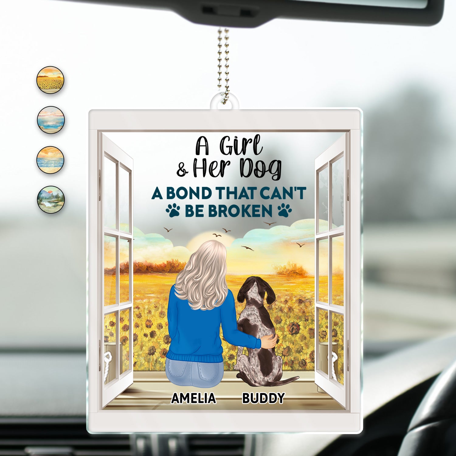 A Bond That Can't Be Broken - Gift For Dog Lovers, Dog Mom, Dog Dad - Personalized Acrylic Car Hanger