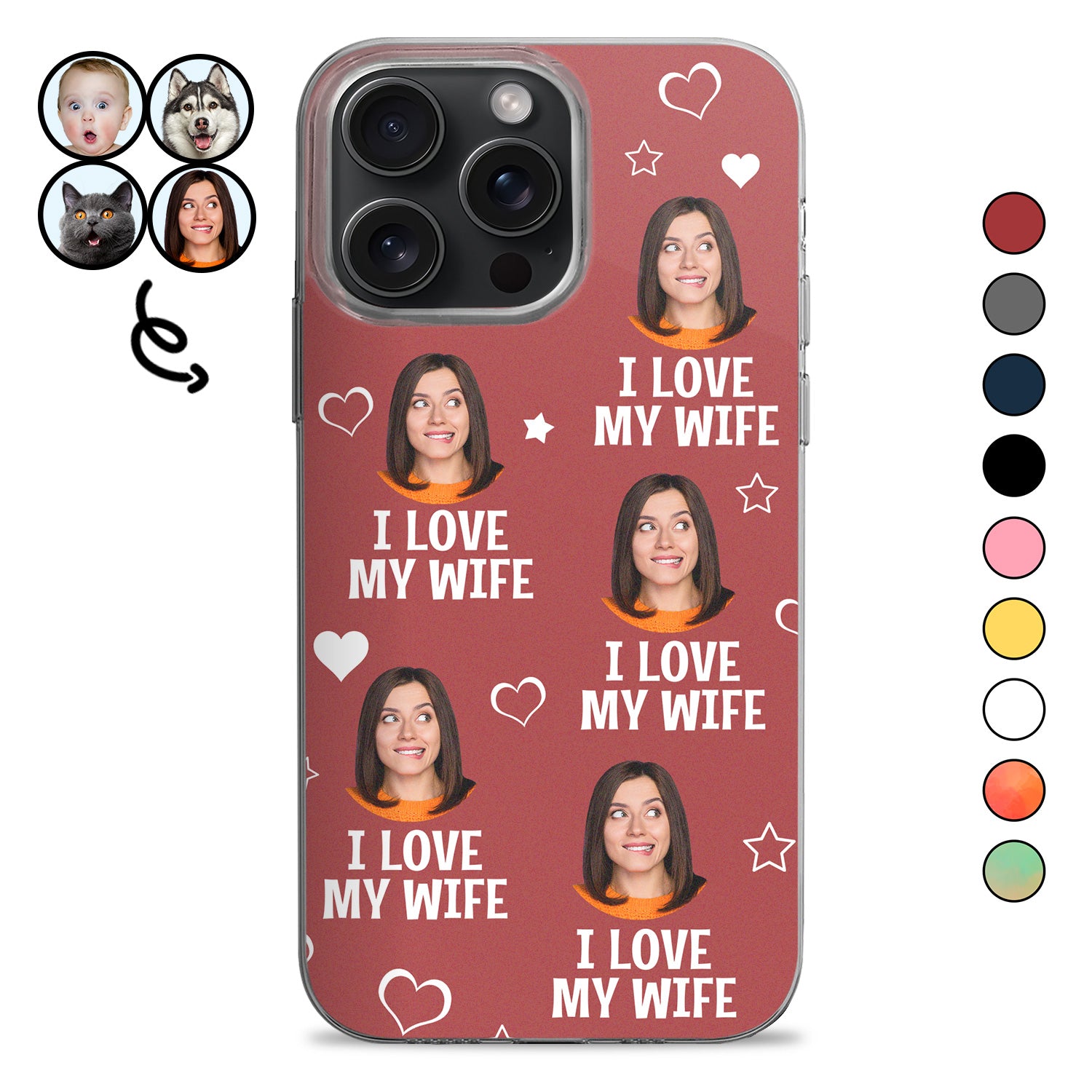 Custom Photo Funny I Love My Lover Husband Wife - Gift For Dog Dad, Cat Dad, Fathers, Pet Lovers - Personalized Clear Phone Case