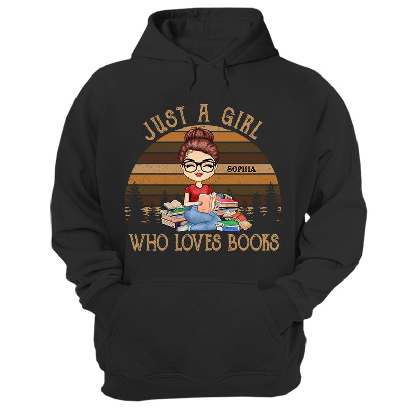 A Girl Who Loves Books Reading - Reading Gift - Personalized Custom T Shirt