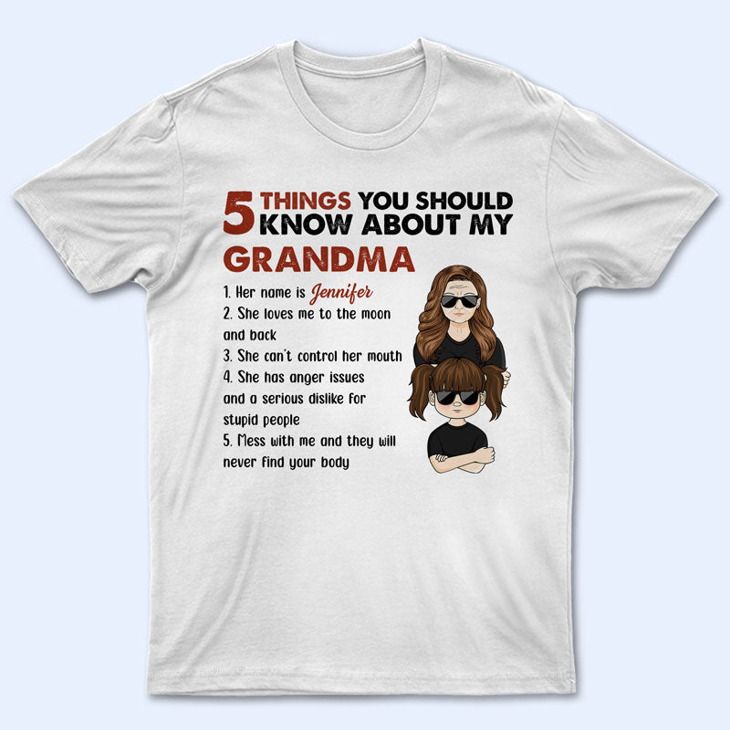 5 Thing You Should Know About My Grandpa - Gift For Grandchildren - Personalized Custom T Shirt