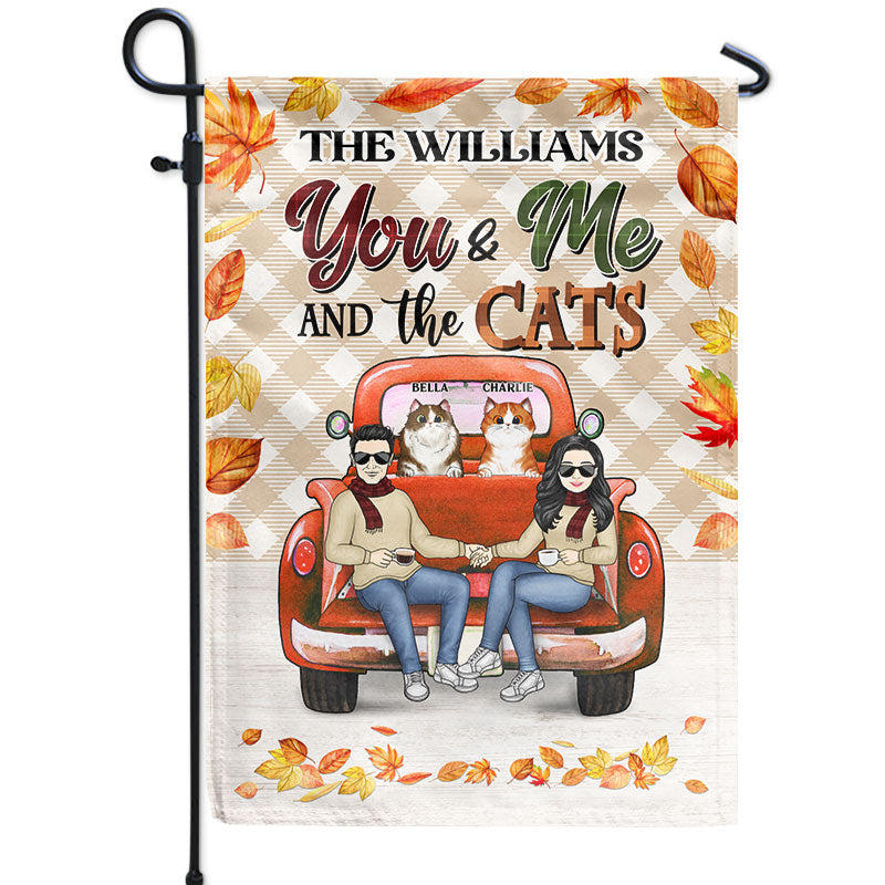 Couple You & Me And The Cats - Gift For Cat Lovers - Personalized Custom Flag