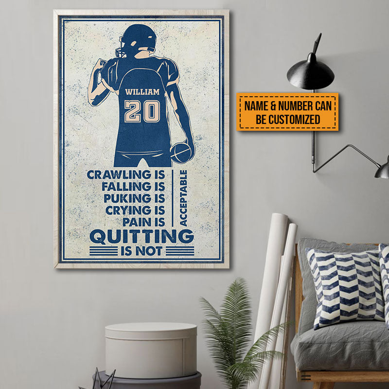 American Football Crawling Is Acceptable Custom Poster