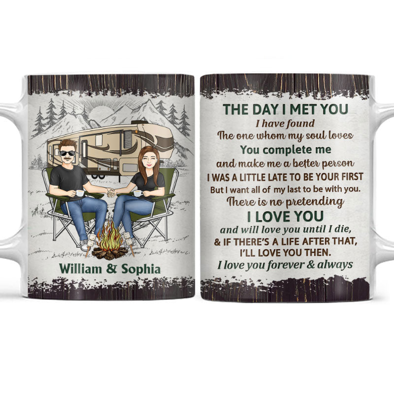 Camping Family Couple The Day I Met You - Couple Gift - Personalized Custom White Edge-to-Edge Mug