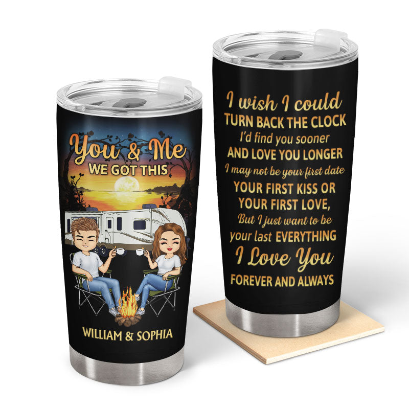 I Wish I Could Turn Back The Clock Husband Wife - Gift For Camping Couples - Personalized Custom Tumbler