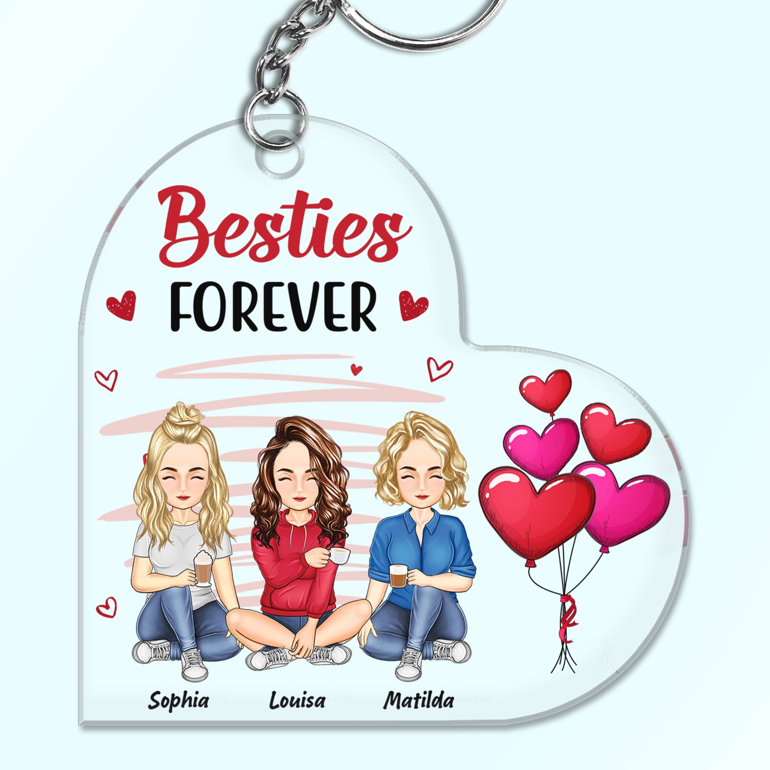 Always Sisters Besties Forever - Birthday Gifts For Best Friends, BFF, Brothers, Siblings, Colleagues - Personalized Custom Acrylic Keychain