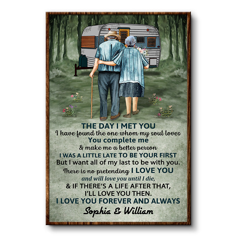 Camping Old Couple Forest The Day I Met You Custom RVs - Personalized Custom Poster