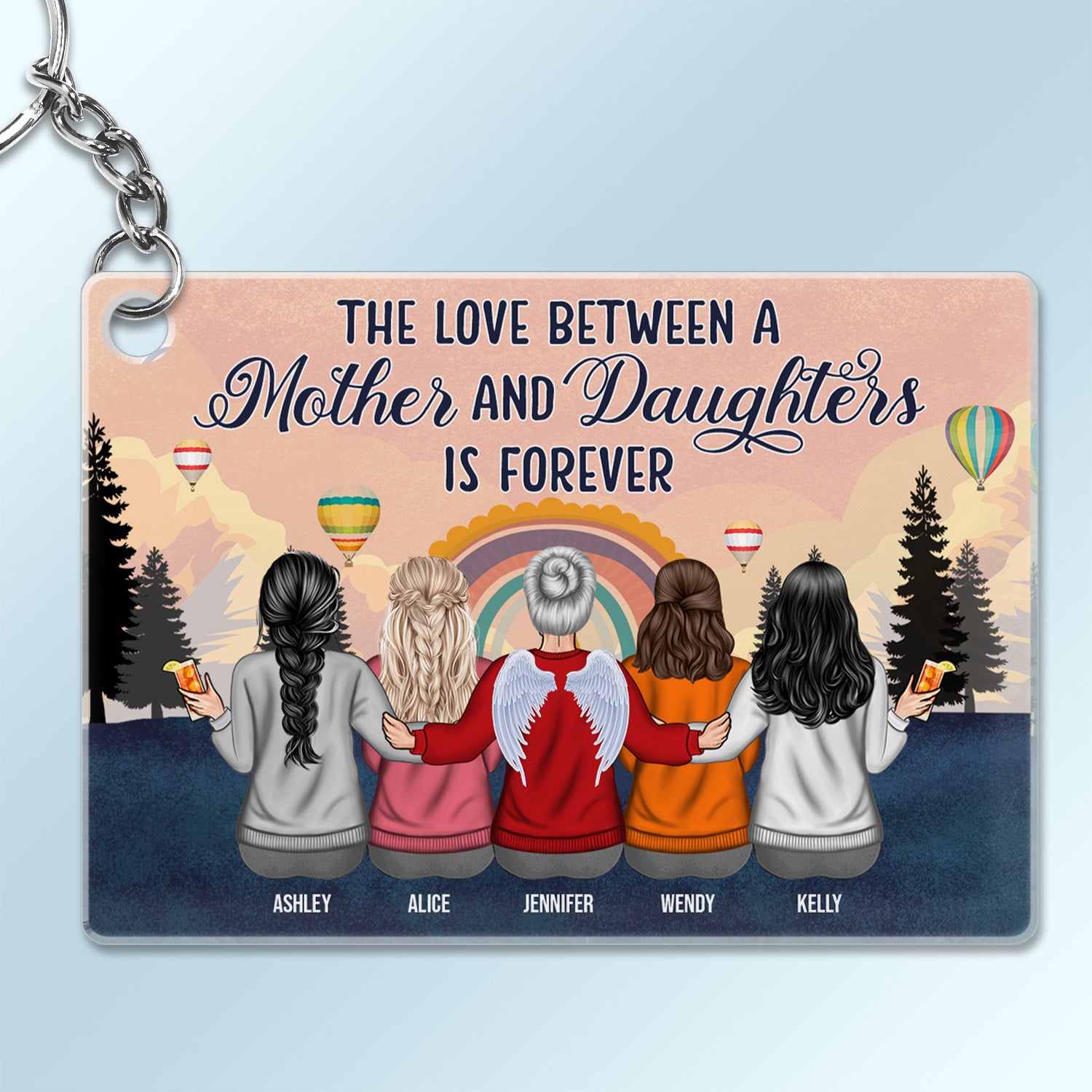 The Love Between Mother Daughters - Gift For Mother Daughter - Personalized Custom Acrylic Keychain