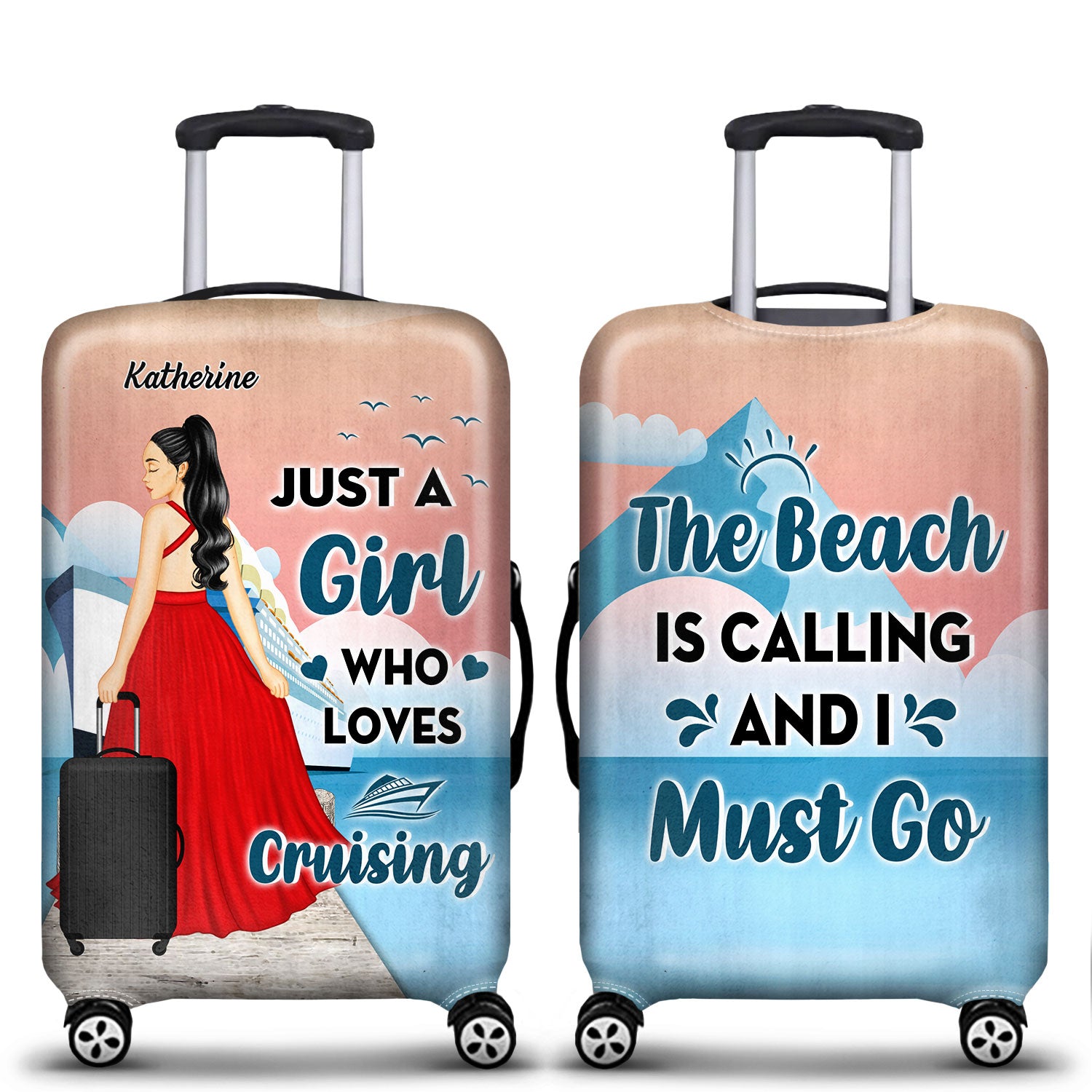 Just A Girl Who Loves Cruising - Gift For Travel Cruising Lovers - Personalized Custom Luggage Cover