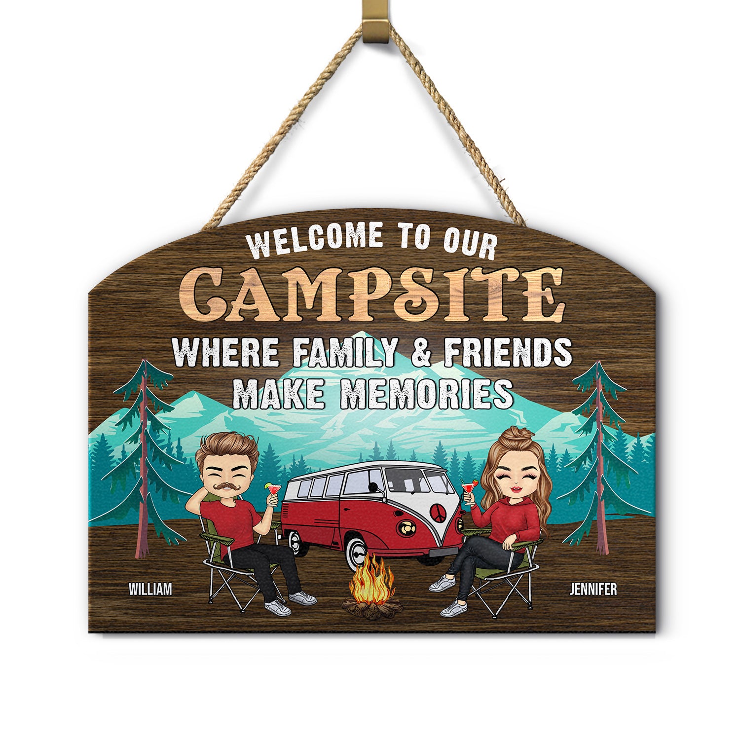 Where Family & Friend Make Memories - Gift For Camping Lover - Personalized Custom Shaped Wood Sign