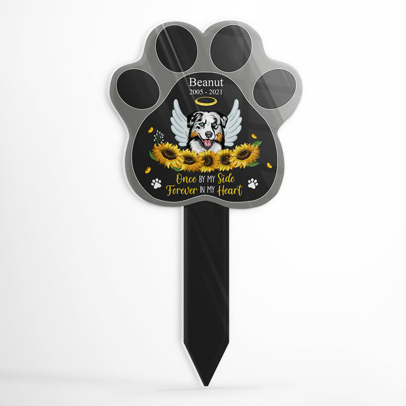 Forever In My Heart - Dog Memorial Gift - Personalized Custom Paw Shaped Acrylic Plaque Stake