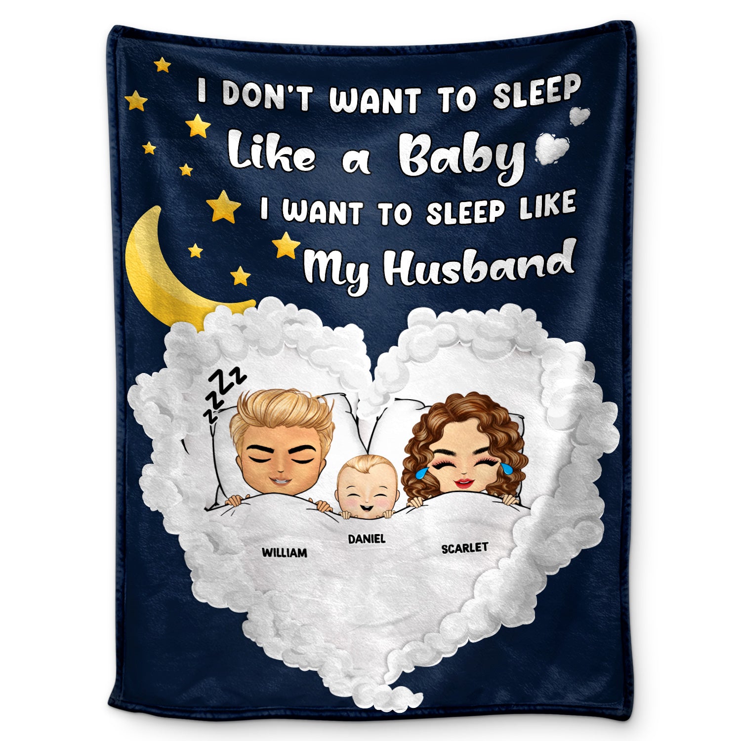 Sleep Like My Husband - Gift For Mother - Personalized Custom Fleece Blanket