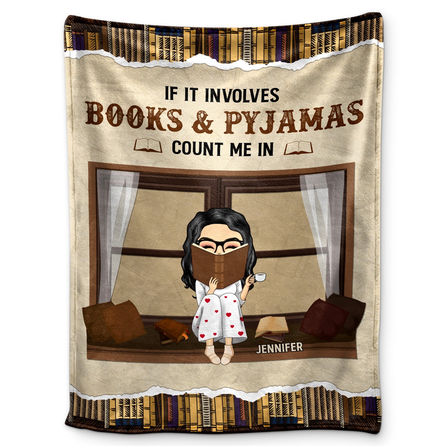 If It Involves Books And Pijamas Count Me In - Gift For Book Lovers - Personalized Custom Fleece Blanket